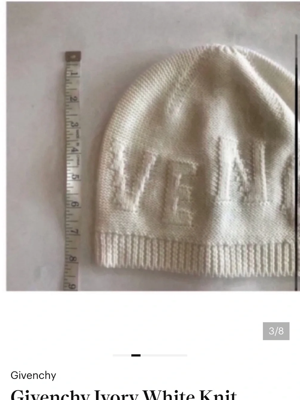Givenchy Kids Cream Knit Beanie with Embossed Logo